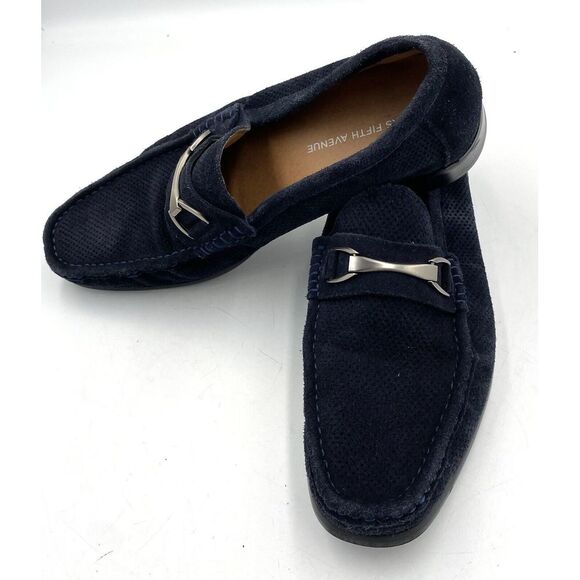 Saks Fifth Avenue Men\'s Suede Bit‎ Loafers Blue Size 7.5 main image 11